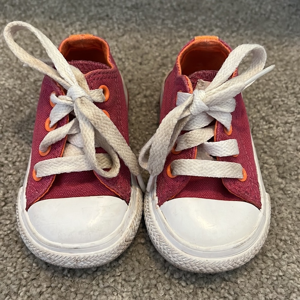 Converse All Star Girls Sneakers Multicolor 747701F Lace Up Double Tongue size 3